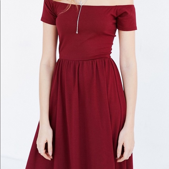 wine colored midi dress